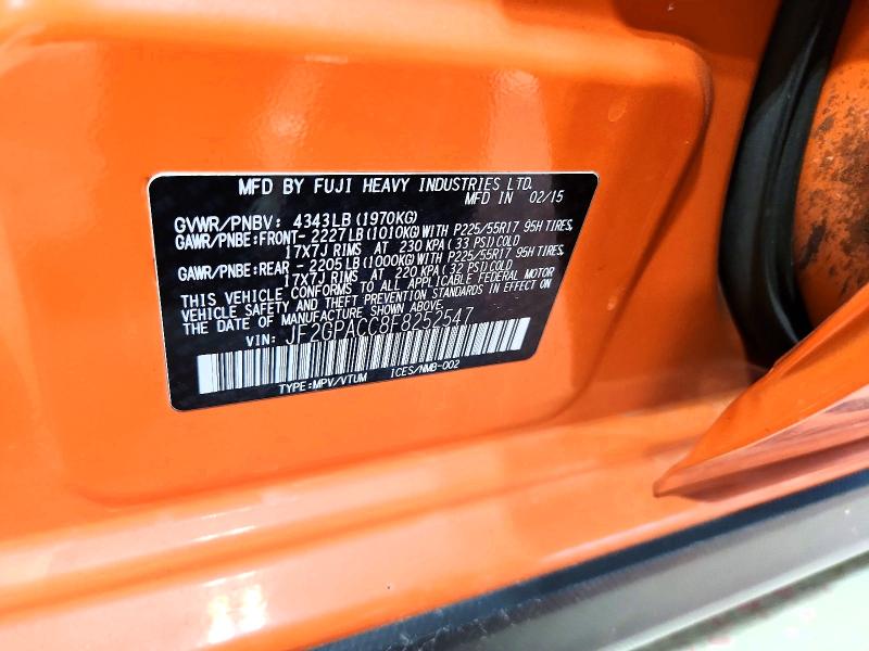 52457796 :رقم المزاد ، JF2GPACC8F8252547 vin ، 2015 Subaru Xv Crosstrek مزاد بيع