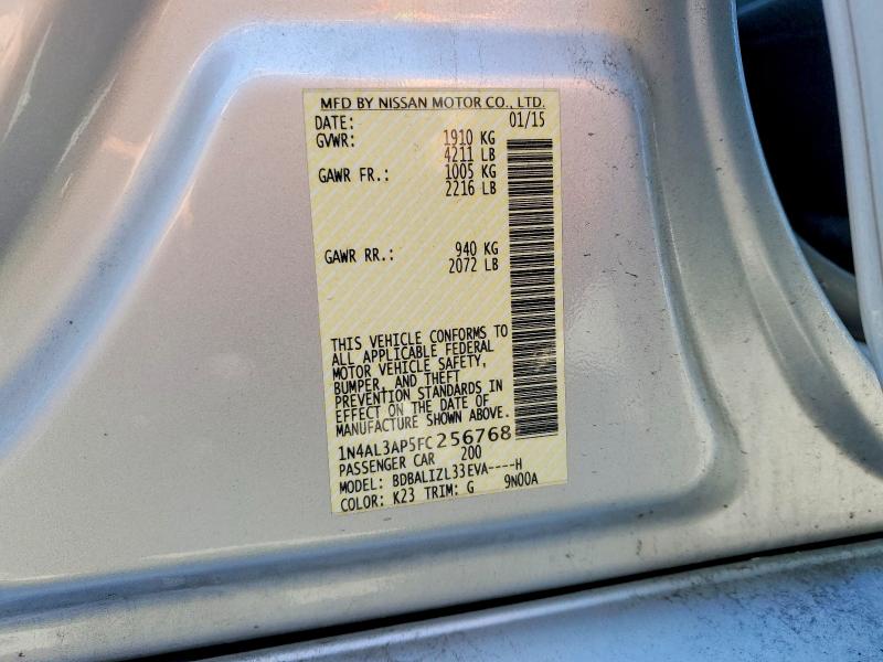 Продаж на аукціоні авто 2015 Nissan Altima, vin: 1N4AL3AP5FC256768, номер лоту: 53152826