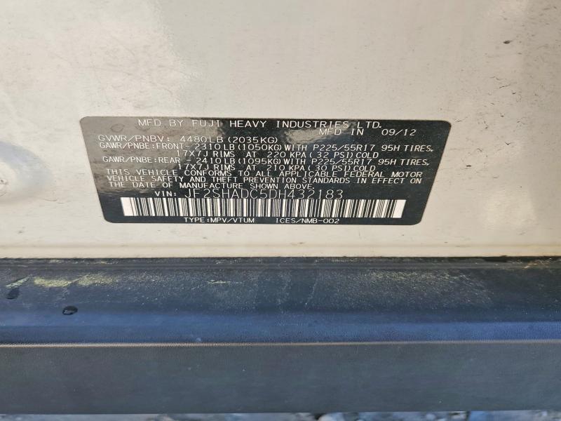 Продаж на аукціоні авто 2013 Subaru Forester, vin: JF2SHADC5DH432183, номер лоту: 48923416