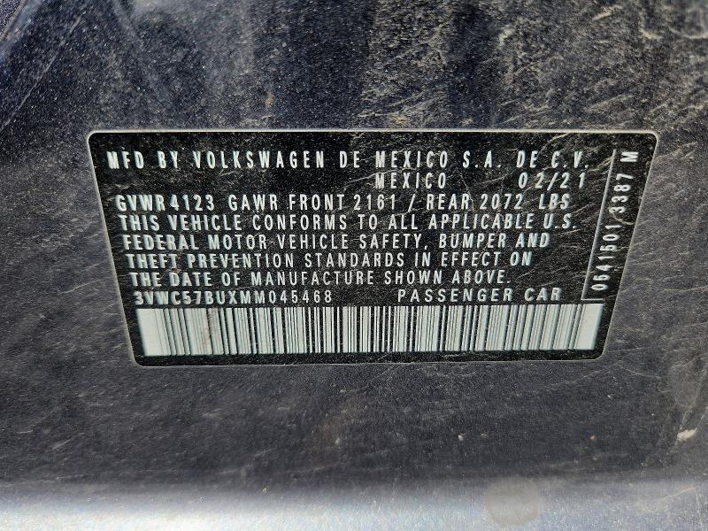 Aukcja sprzedaży 2021 Volkswagen Jetta, vin: 3VWC57BUXMM045468, numer aukcji: 55335226