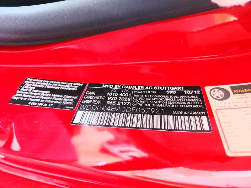 Auction sale of the 2013 Mercedes-benz Slk, vin: WDDPK4HA0DF057921, lot number: 54183636