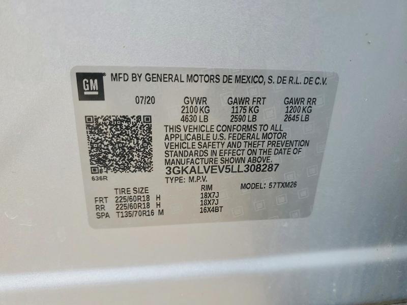 2020 Gmc Terrain მანქანა იყიდება აუქციონზე, vin: 3GKALVEV5LL308287, აუქციონის ნომერი: 53087806