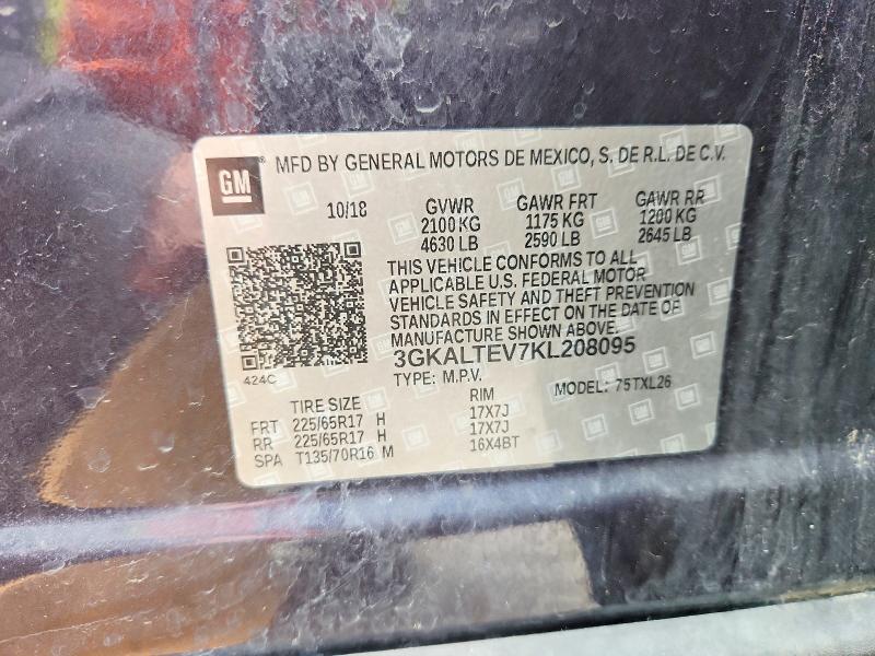 2019 Gmc Terrain მანქანა იყიდება აუქციონზე, vin: 3GKALTEV7KL208095, აუქციონის ნომერი: 53814476