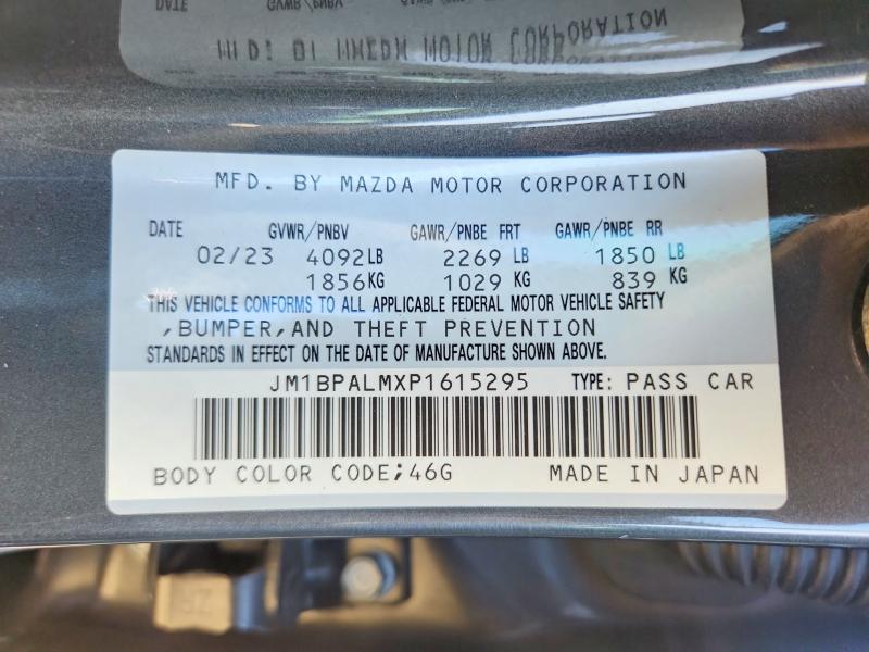 Aukcja sprzedaży 2023 Mazda 3, vin: JM1BPALMXP1615295, numer aukcji: 53605536