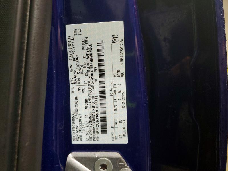 2016 Ford Escape მანქანა იყიდება აუქციონზე, vin: 1FMCU9J90GUB55553, აუქციონის ნომერი: 52521986