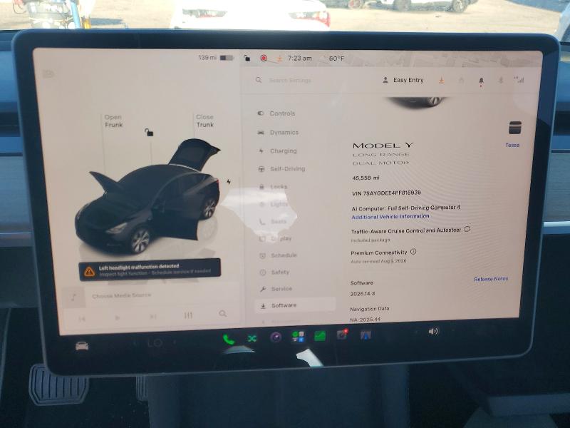 Продажа на аукционе авто 2023 Tesla Model Y, vin: 7SAYGDEE4PF815939, номер лота: 54840766