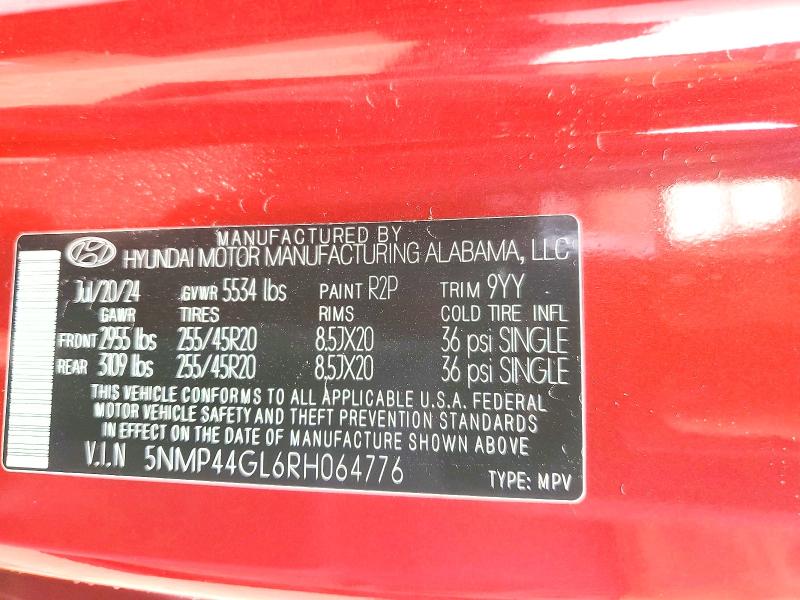 Продажа на аукционе авто 2024 Hyundai Santa Fe, vin: 5NMP44GL6RH064776, номер лота: 55145386