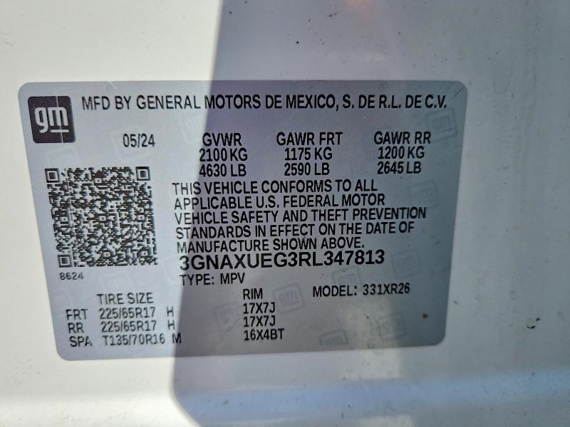 Продаж на аукціоні авто 2024 Chevrolet Equinox, vin: 3GNAXUEG3RL347813, номер лоту: 52381466