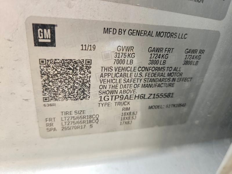 Продажа на аукционе авто 2020 Gmc Sierra, vin: 1GTP9AEH6LZ155581, номер лота: 54858456