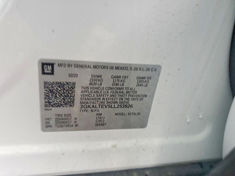 2020 Gmc Terrain მანქანა იყიდება აუქციონზე, vin: 3GKALTEV5LL253926, აუქციონის ნომერი: 54492256