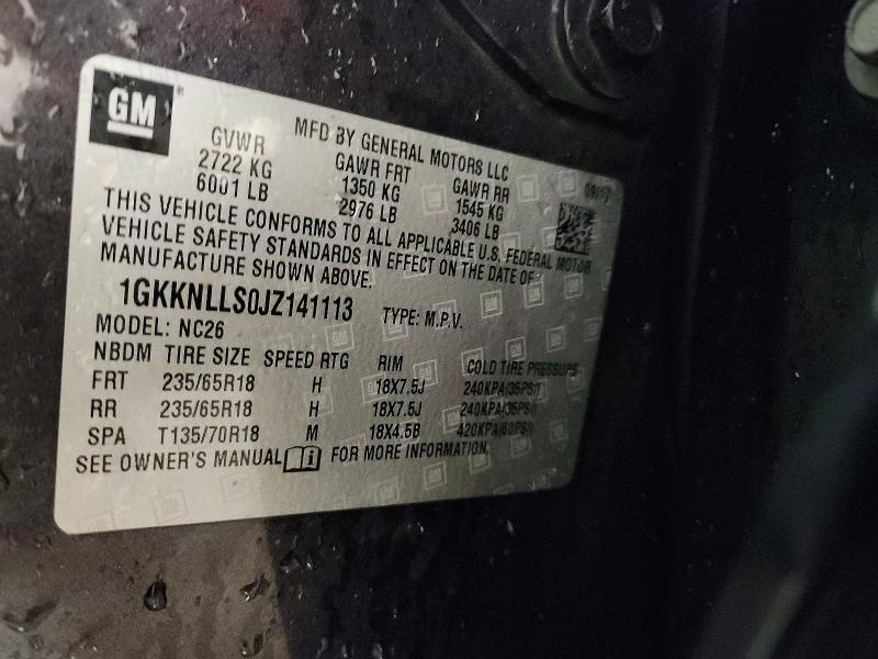 52545506 :رقم المزاد ، 1GKKNLLS0JZ141113 vin ، 2018 Gmc Acadia مزاد بيع