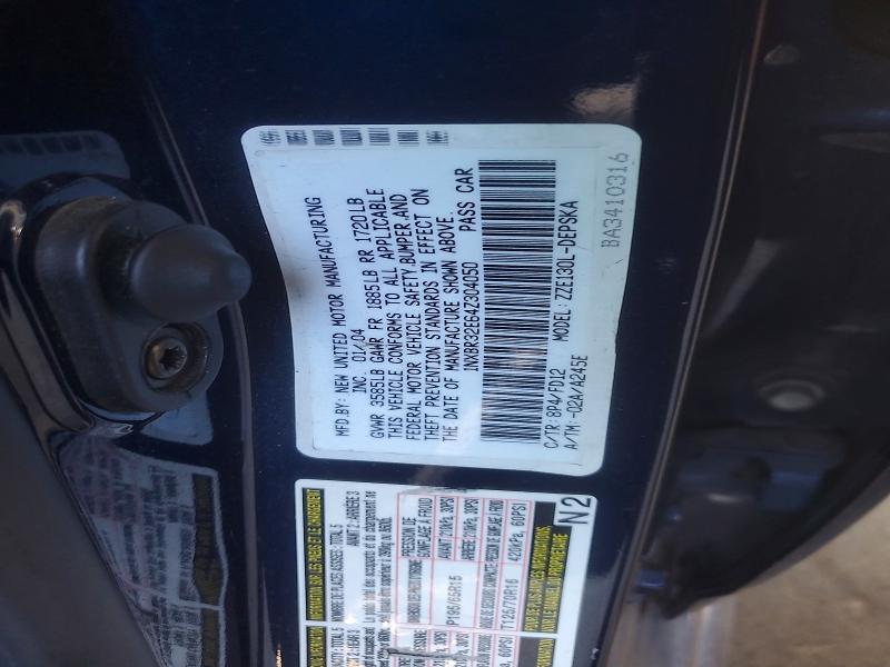 Aukcja sprzedaży 2004 Toyota Corolla, vin: 1NXBR32E64Z304050, numer aukcji: 55217136