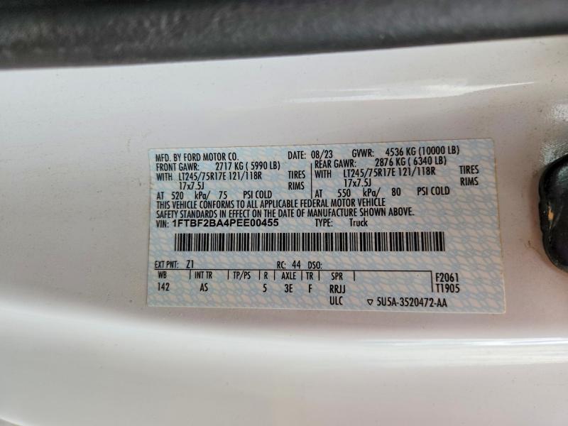2023 Ford F250 მანქანა იყიდება აუქციონზე, vin: 1FTBF2BA4PEE00455, აუქციონის ნომერი: 55140996