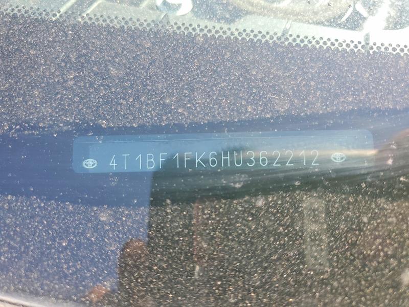 2017 Toyota Camry მანქანა იყიდება აუქციონზე, vin: 4T1BF1FK6HU362212, აუქციონის ნომერი: 53270526