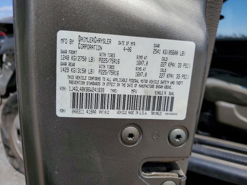 Aukcja sprzedaży 2006 Jeep Liberty, vin: 1J4GL48K86W241839, numer aukcji: 51838216