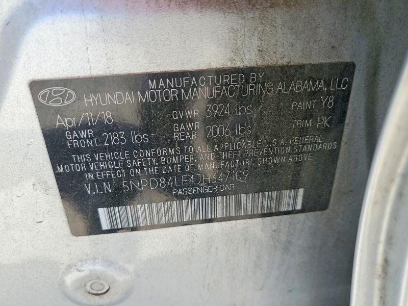 Продажа на аукционе авто 2018 Hyundai Elantra, vin: 5NPD84LF4JH347109, номер лота: 53778896