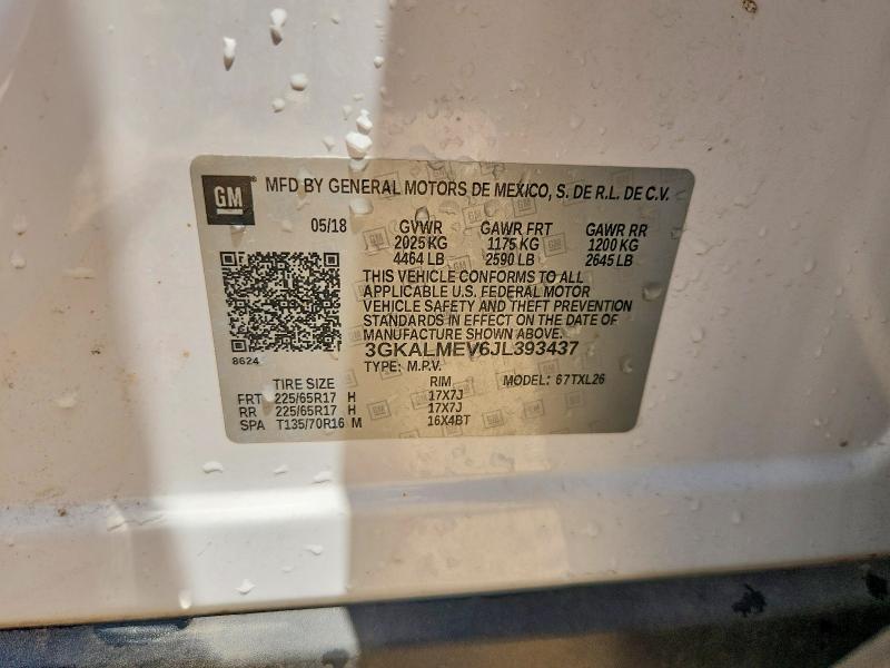 54119196 :رقم المزاد ، 3GKALMEV6JL393437 vin ، 2018 Gmc Terrain مزاد بيع