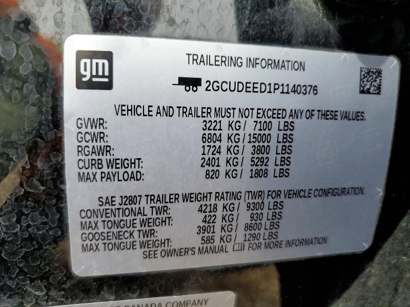 Продажа на аукционе авто 2023 Chevrolet Silverado, vin: 2GCUDEED1P1140376, номер лота: 53950306