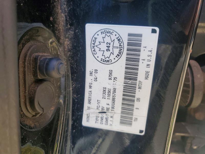 53934216 :رقم المزاد ، 19UUA86579A801775 vin ، 2009 Acura Tl مزاد بيع