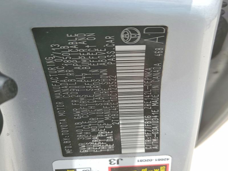 54328946 :رقم المزاد ، 2T1BU4EE1DC123522 vin ، 2013 Toyota Corolla مزاد بيع