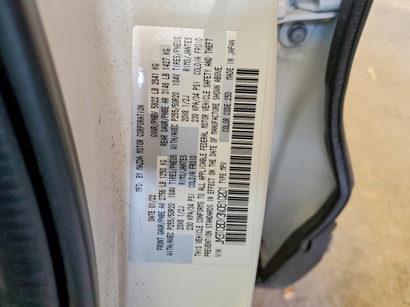 2022 Mazda Cx-9 მანქანა იყიდება აუქციონზე, vin: JM3TCBDY3N0610201, აუქციონის ნომერი: 52708646