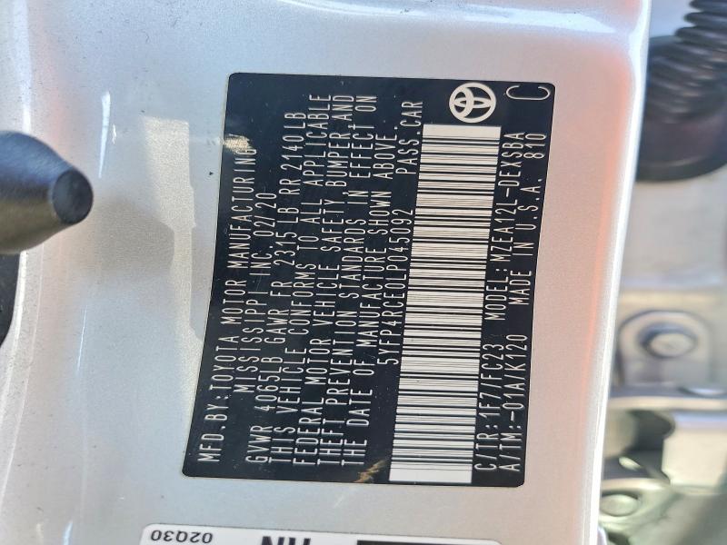 51703836 :رقم المزاد ، 5YFP4RCE0LP045092 vin ، 2020 Toyota Corolla مزاد بيع