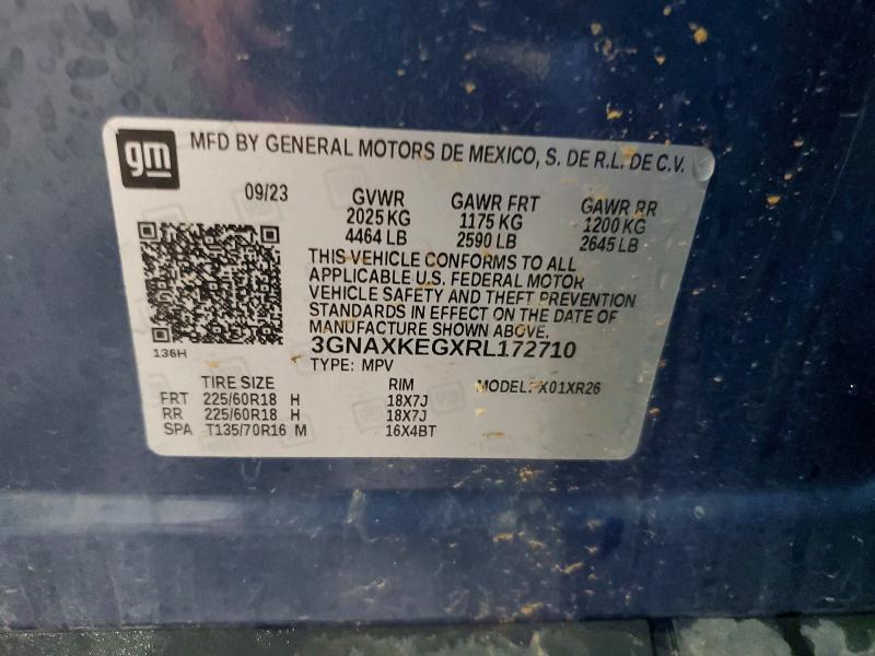 54675356 :رقم المزاد ، 3GNAXKEGXRL172710 vin ، 2024 Chevrolet Equinox مزاد بيع