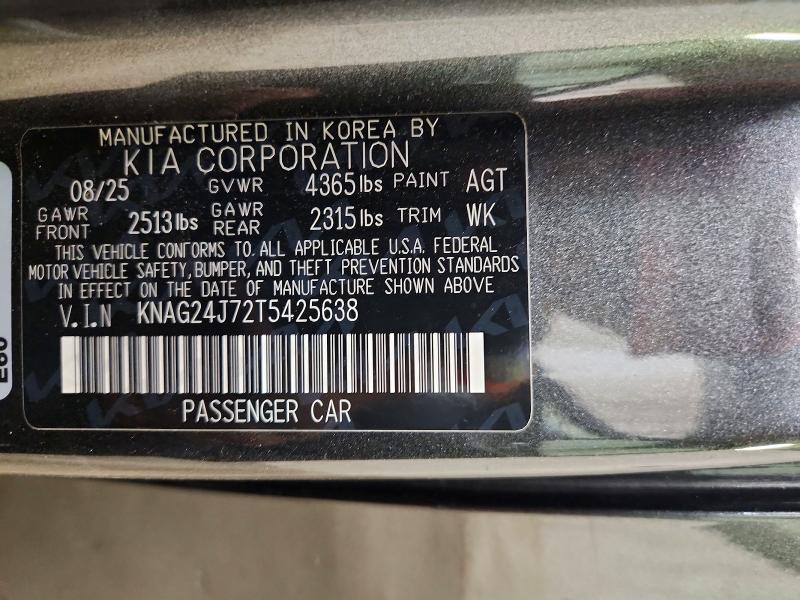 53583826 :رقم المزاد ، KNAG24J72T5425638 vin ، 2026 Kia K5 مزاد بيع