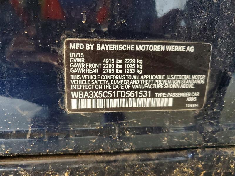 52654206 :رقم المزاد ، WBA3X5C51FD561531 vin ، 2015 Bmw 328 مزاد بيع