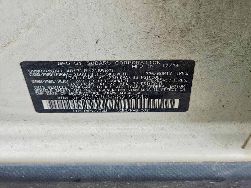Продажа на аукционе авто 2025 Subaru Crosstrek, vin: JF2GUABC9S8222249, номер лота: 53547626