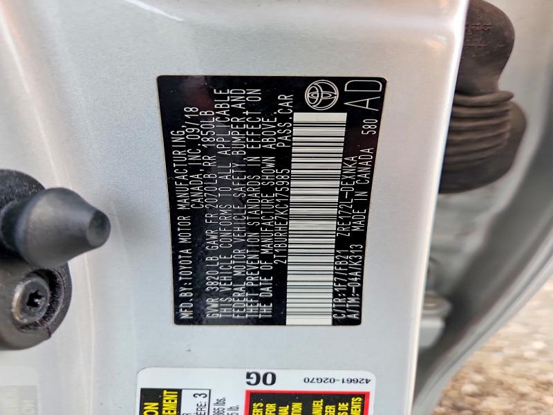 54145256 :رقم المزاد ، 2T1BURHE7KC175985 vin ، 2019 Toyota Corolla مزاد بيع