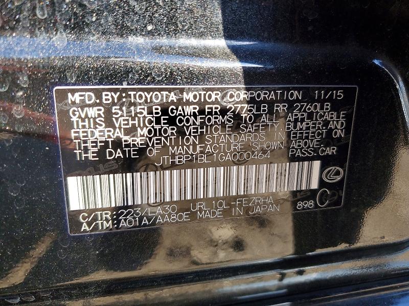 Aukcja sprzedaży 2016 Lexus Gs F, vin: JTHBP1BL1GA000464, numer aukcji: 51585416
