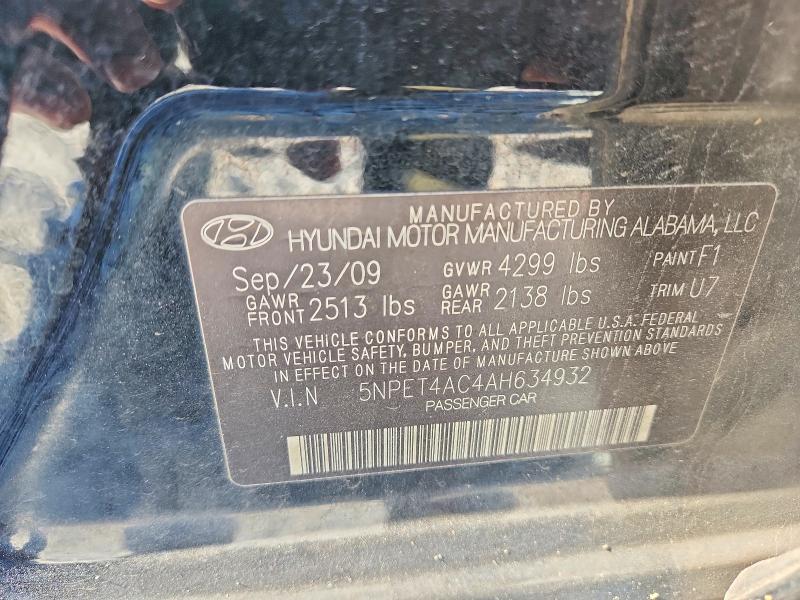Продаж на аукціоні авто 2010 Hyundai Sonata, vin: 5NPET4AC4AH634932, номер лоту: 53446666