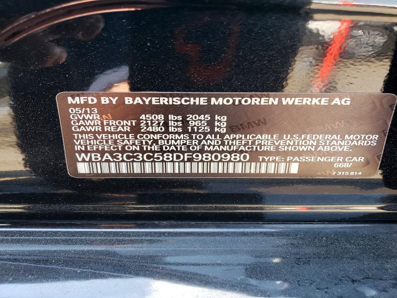 Продажа на аукционе авто 2013 Bmw 320, vin: WBA3C3C58DF980980, номер лота: 53927156