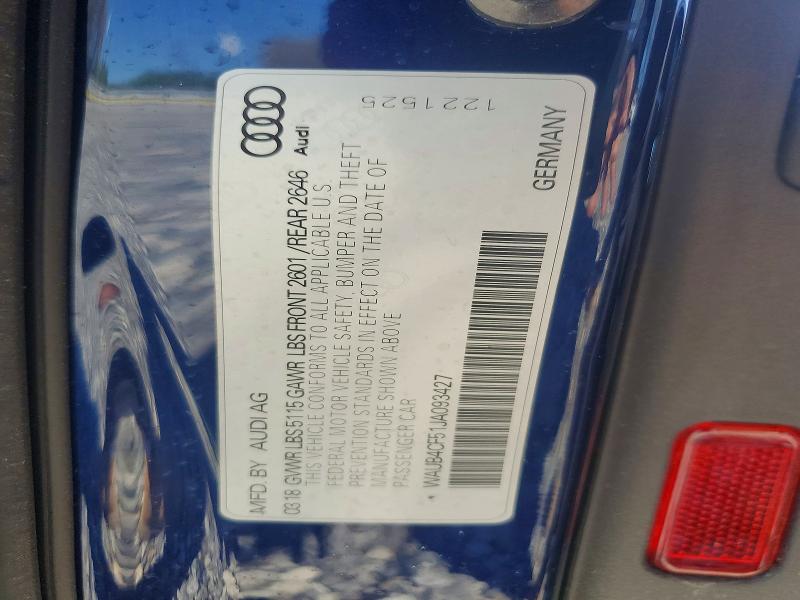 Aukcja sprzedaży 2018 Audi S5, vin: WAUB4CF51JA093427, numer aukcji: 49337576