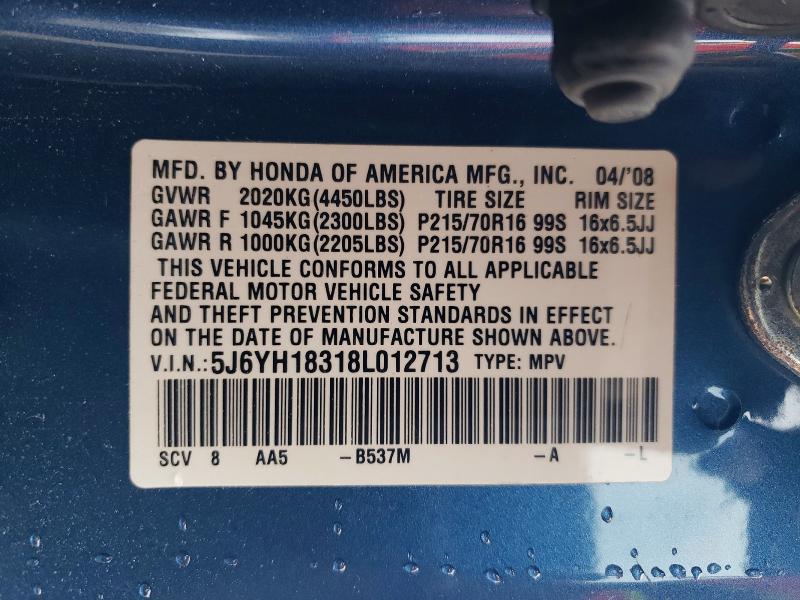 Продаж на аукціоні авто 2008 Honda Element, vin: 5J6YH18318L012713, номер лоту: 54792076