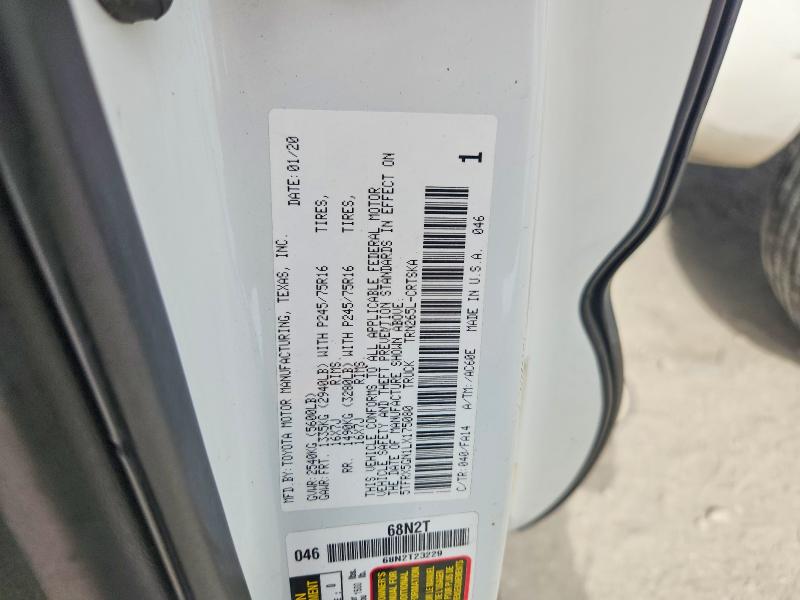 54944766 :رقم المزاد ، 5TFRX5GN1LX175080 vin ، 2020 Toyota Tacoma مزاد بيع