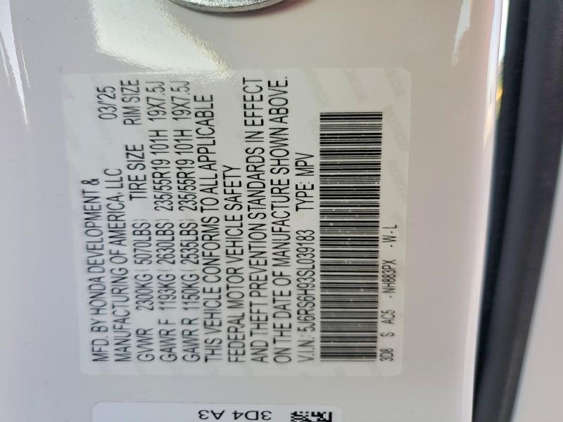 Продажа на аукционе авто 2025 Honda Cr-v, vin: 5J6RS6H93SL039183, номер лота: 53525126