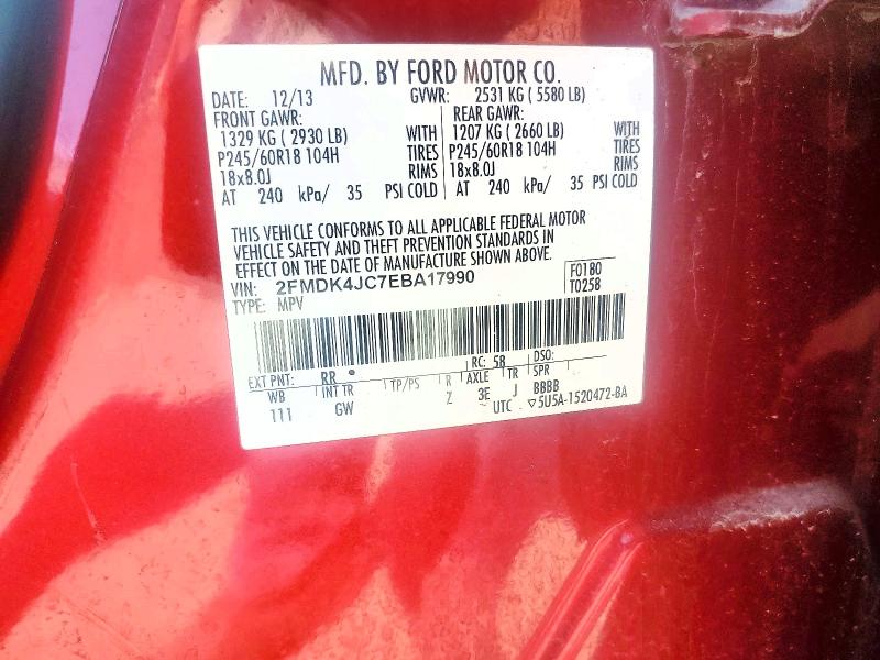 Продажа на аукционе авто 2014 Ford Edge, vin: 2FMDK4JC7EBA17990, номер лота: 48823426