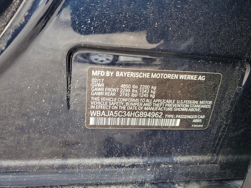 Aukcja sprzedaży 2017 Bmw 530, vin: WBAJA5C34HG894962, numer aukcji: 53178066