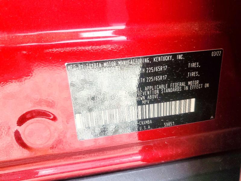 Aukcja sprzedaży 2022 Toyota Rav4, vin: 4T3RWRFV7NU059174, numer aukcji: 52509876