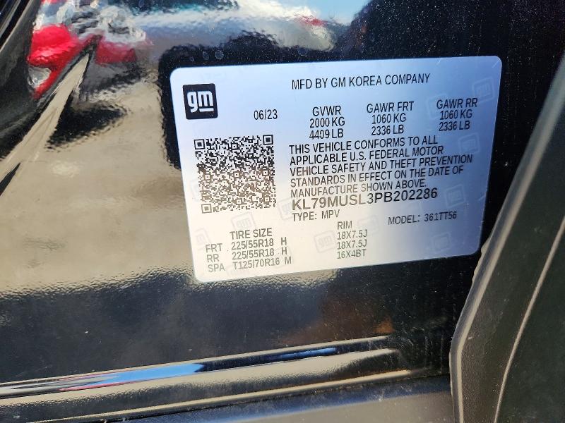 Aukcja sprzedaży 2023 Chevrolet Trailblazer, vin: KL79MUSL3PB202286, numer aukcji: 55315586