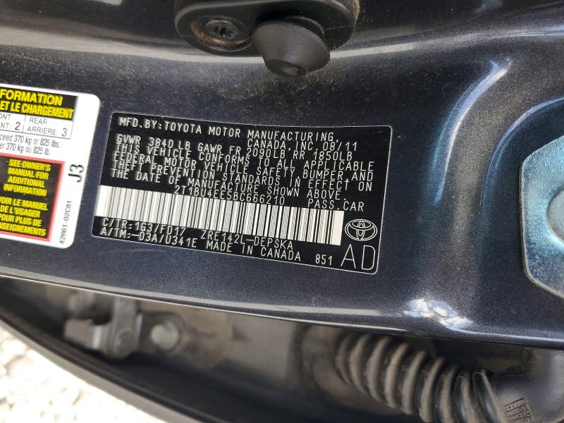Aukcja sprzedaży 2011 Toyota Corolla, vin: 2T1BU4EE5BC666210, numer aukcji: 55524916