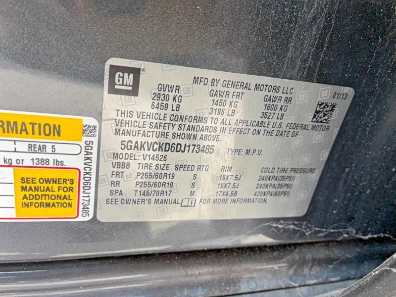 Продаж на аукціоні авто 2013 Buick Enclave, vin: 5GAKVCKD6DJ173485, номер лоту: 54203676