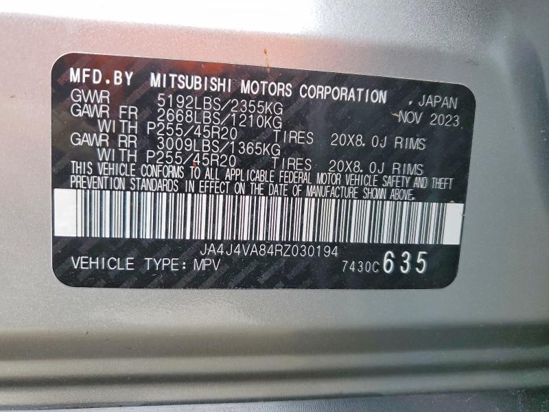 Продаж на аукціоні авто 2024 Mitsubishi Outlander, vin: JA4J4VA84RZ030194, номер лоту: 52889016