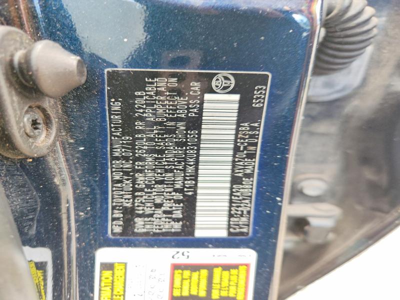 Продажа на аукционе авто 2019 Toyota Camry, vin: 4T1B11HK4KU831056, номер лота: 53622366