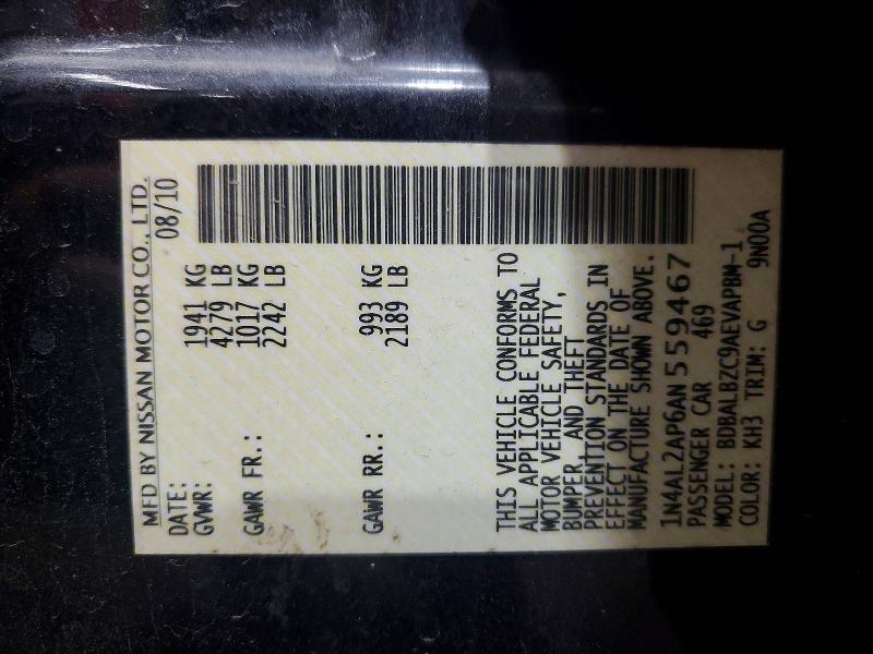 Aukcja sprzedaży 2010 Nissan Altima, vin: 1N4AL2AP6AN559467, numer aukcji: 52073746