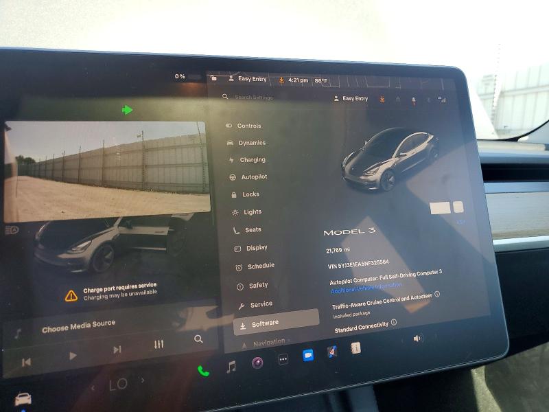 2022 Tesla Model 3 მანქანა იყიდება აუქციონზე, vin: 5YJ3E1EA5NF325564, აუქციონის ნომერი: 53238946