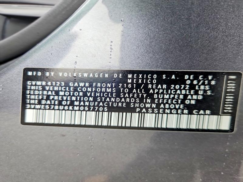 Aukcja sprzedaży 2019 Volkswagen Jetta, vin: 3VWE57BU6KM057705, numer aukcji: 53432466