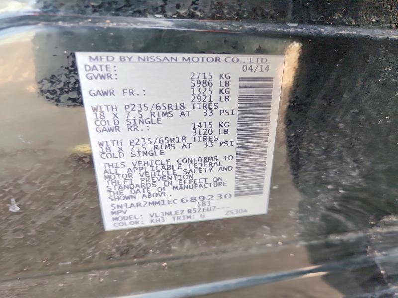 Aukcja sprzedaży 2014 Nissan Pathfinder, vin: 5N1AR2MM1EC689230, numer aukcji: 55106346